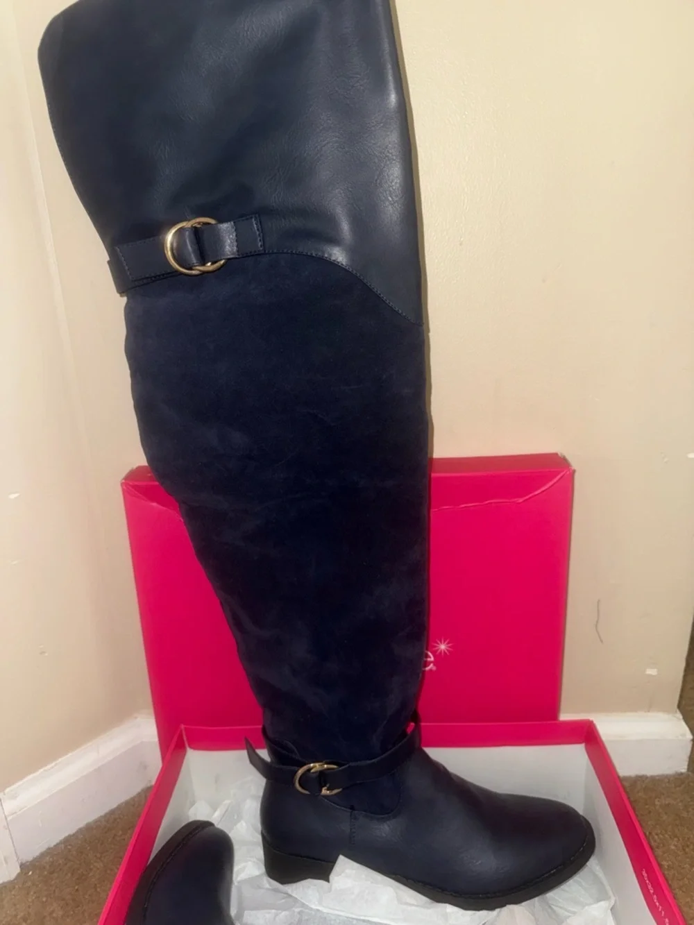 Navy Over-the-Knee Boots
